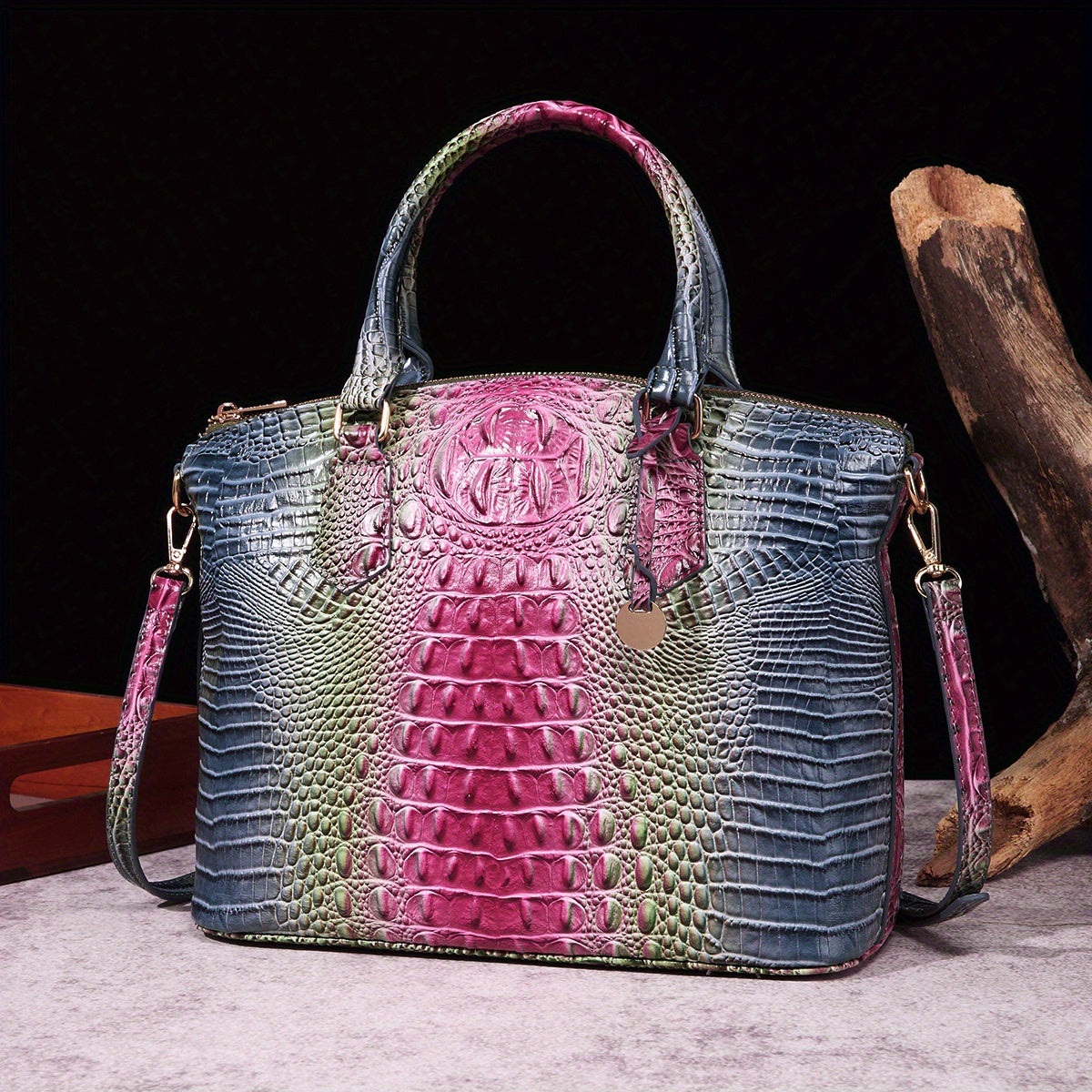 Crocodile Pattern Tote Bag PU Leather Shoulder Bag