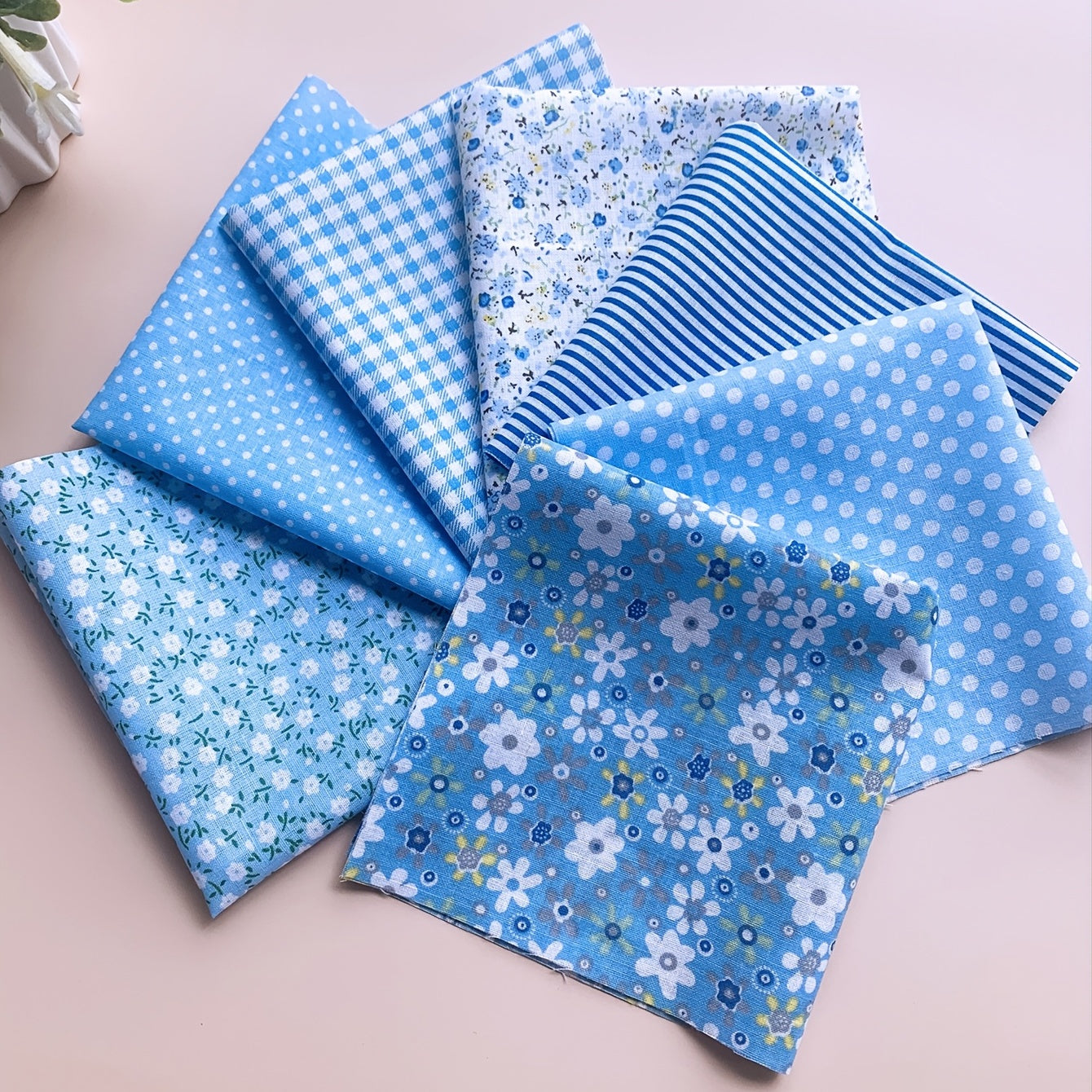 7pcs Cotton Sewing Small Cloth Head DIY Doll Clothes Patchwork Doll Quilt