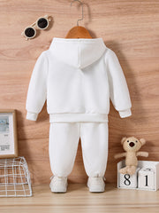 Baby Butterfly & Letter Print Casual Outfit Set