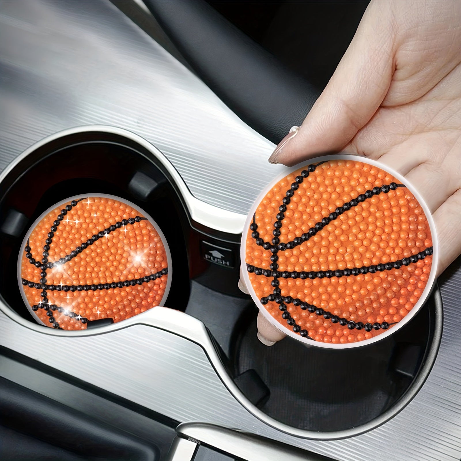 2pcs Basketball Coaster DIY Diamond Painting Car Coasters