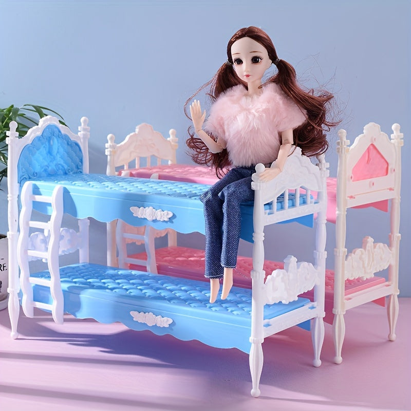 Doll Bunk Bed Set with Ladder and Guardrails, Ideal for Ages 3-6 Years
