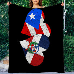 National Flag Heart Fleece Blanket for Camping Travel