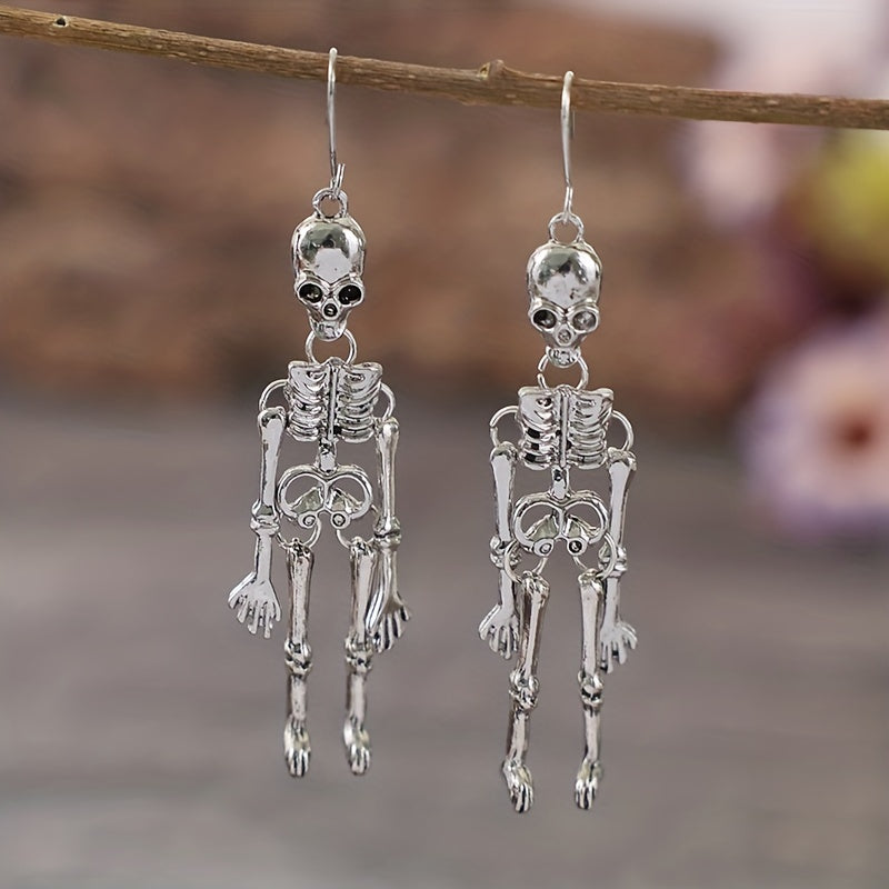 Retro Skeleton Drop Earrings Halloween Skull Body Earrings Gift