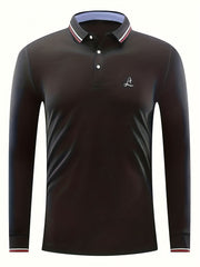 Men's Graphic Polo Shirt for Spring Fall