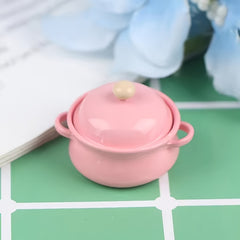 Mini Alloy Soup Pot Dollhouse Accessory for DIY Decoration Micro Landscape