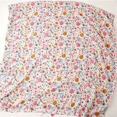 Red Romantic Floral Print Scarf 31 50' 70 87' Raw Edge Bandana