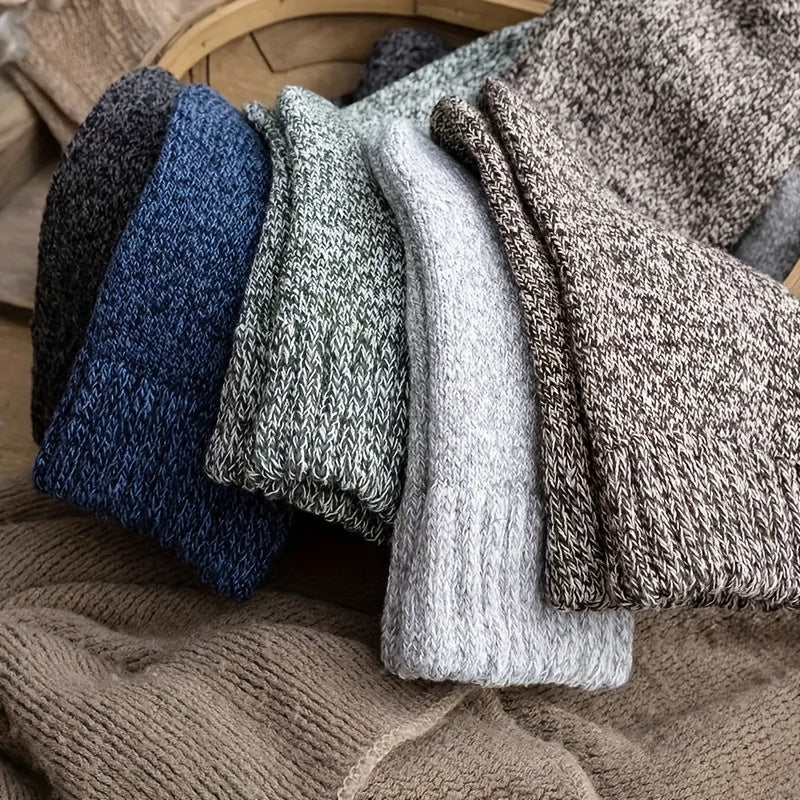 5 Pairs Warm Plush Crew Socks, Coldproof & Thickened, Home & Sports Use