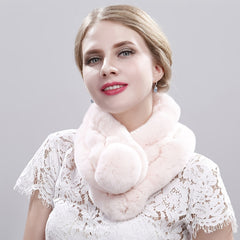 Soft Rabbit Fur Neck Scarf Winter Warm Casual Outdoor Scarf