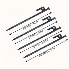 4pcs Steel Tent Nails Heavy Duty Awning Stakes - Outdoor Hiking Gardening Canopy