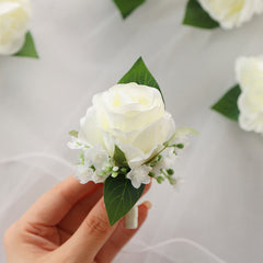 Classic Rose Gypsophila Brooch for Wedding - Bride Wrist Flower