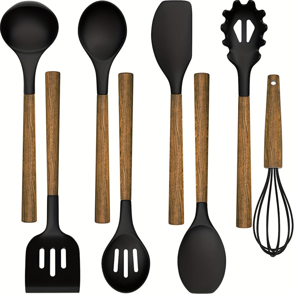 8pcs Silicone Utensil Set Non Stick Cooking Turner Spatula Spoon