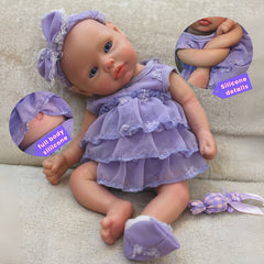 Realistic 13in Open Eyes Reborn Baby Doll Silicone Girl Toy