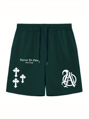 Men's Casual Solid Stretch Elastic Waist Drawstring Shorts
