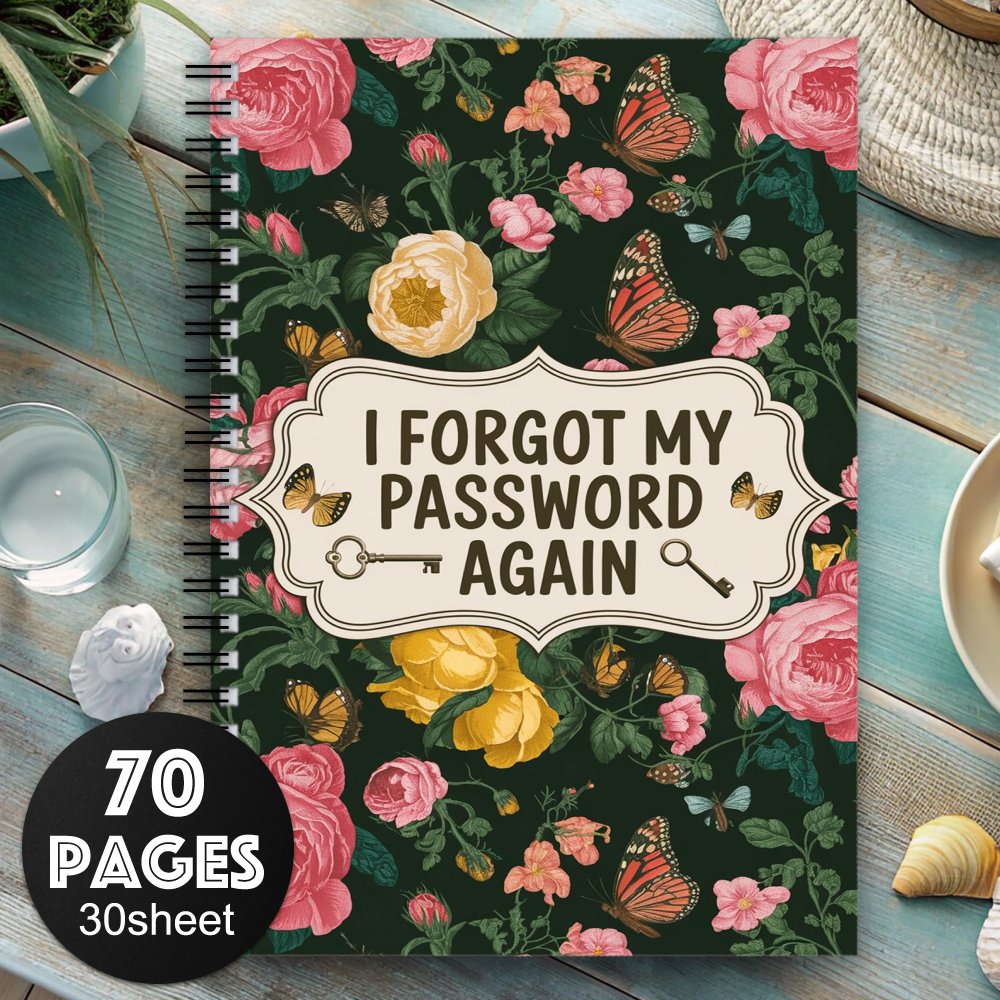 Spiral Password Notebook for Internet Login Recording