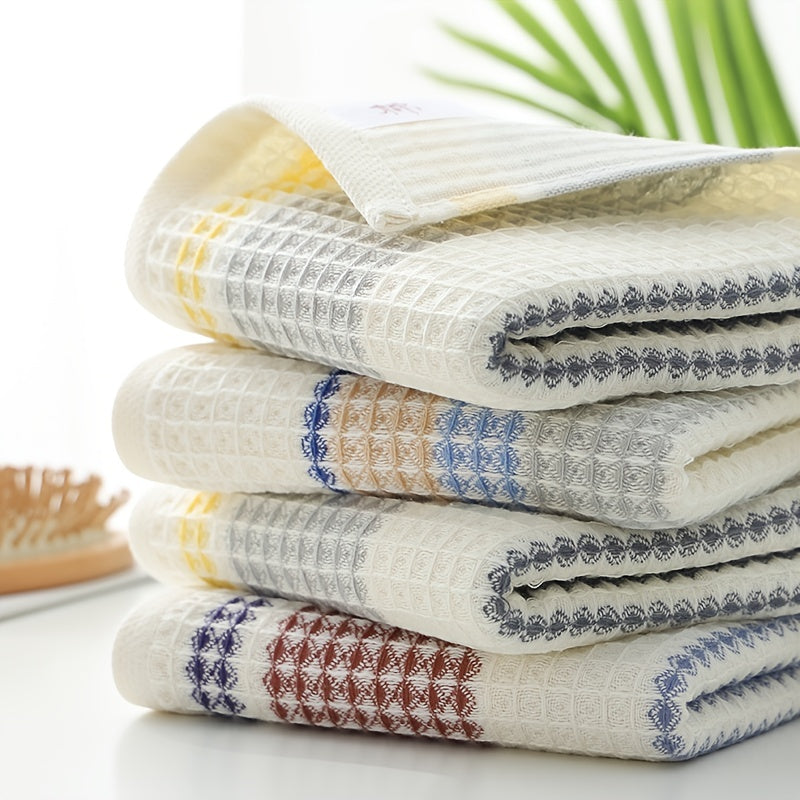 3 Packs Waffle Weave Hand Towels Absorbent Quick Dry Plush Hand Towel