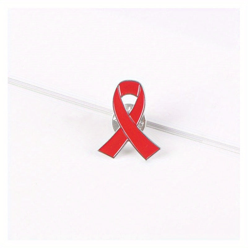 Alloy Love Red Ribbon Brooch for Men