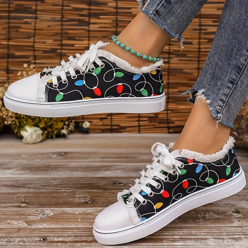 Women's Print Low Top Sneakers Comfortable Versatile Shoes