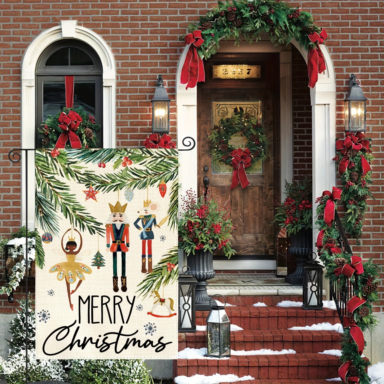 Christmas Nutcracker Garden Flag 30 48x45 72 Cm Double Sided Burlap Xmas Decor