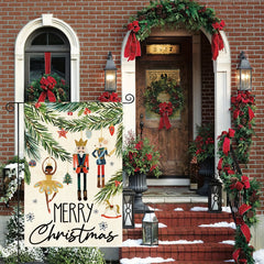 Christmas Nutcracker Garden Flag 30 48x45 72 Cm Double Sided Burlap Xmas Decor