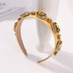 Rhinestone Headband Wide Crystal Headdress Hair Band for Women Girls