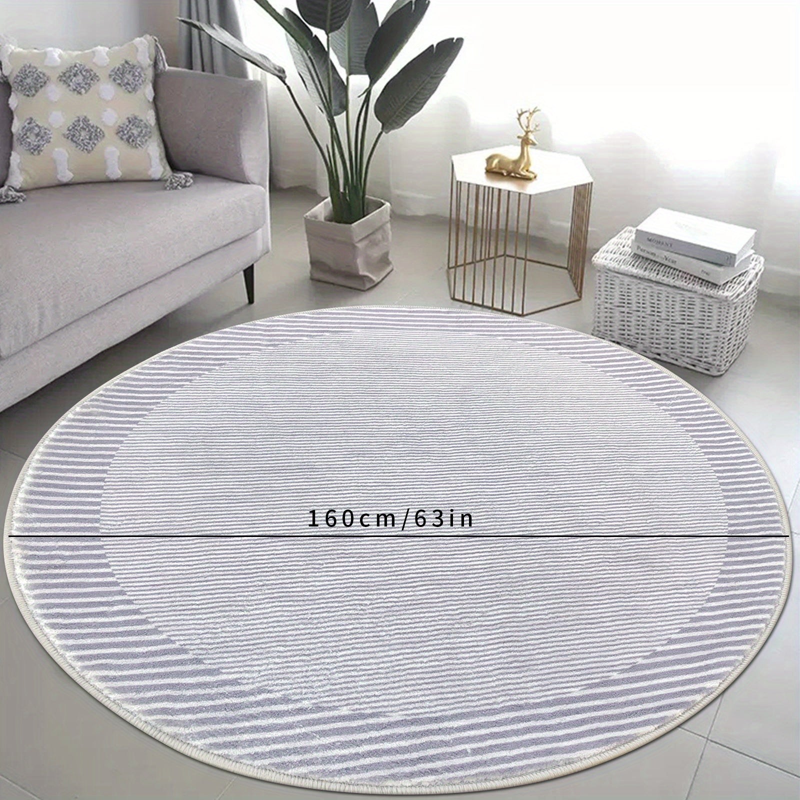 Soft Non Slip Round Floor Carpet Indoor Mat for Room Decor