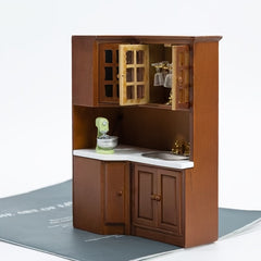 1:12 Dollhouse Kitchen Cabinet and Sink Counter Figurine Gift