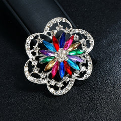 Fashionable Diamond Flower Large Brooch Clothing Accessory