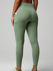  High Rise Tummy Control Yoga Leggings With Pockets
