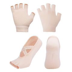 Fitness Gloves & Toeless Yoga Socks Set - Improve Performance