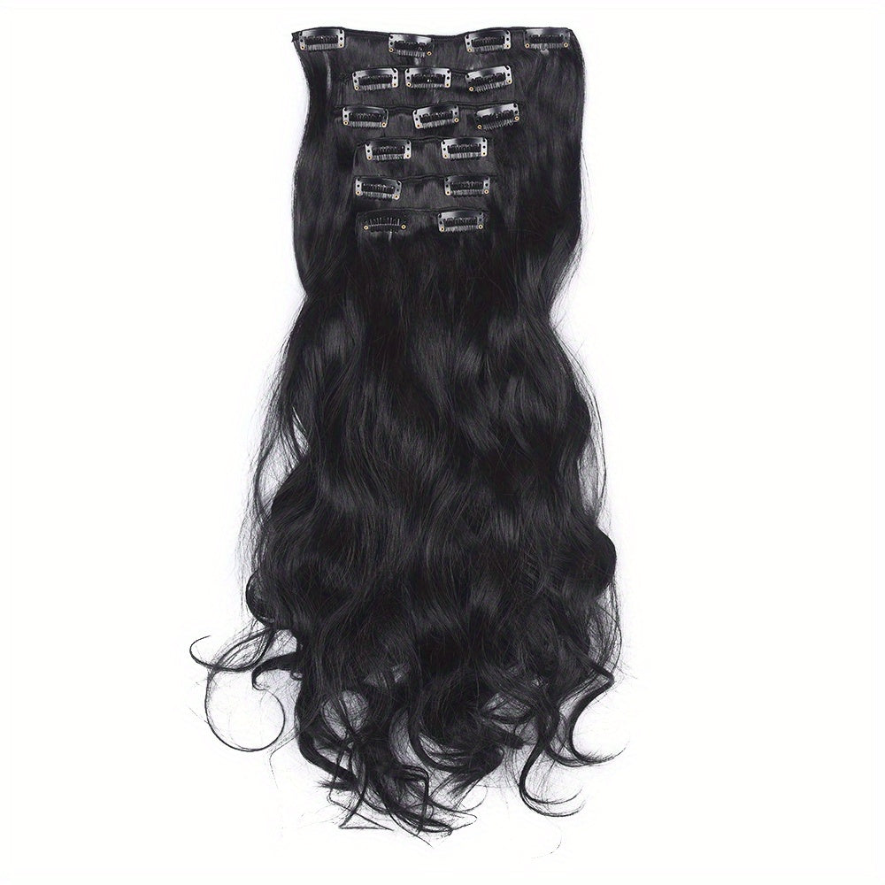 6pcs 60-96cm Body Wave Hair Extensions | Synthetic Fiber | 16 Clips