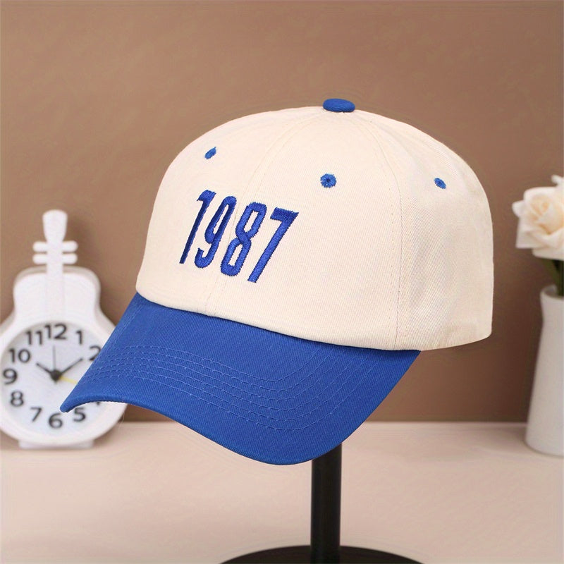 1987 Embroidery Cotton Baseball Cap Vintage Couple Sun Hat