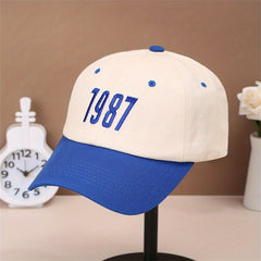 1987 Embroidery Cotton Baseball Cap Vintage Couple Sun Hat