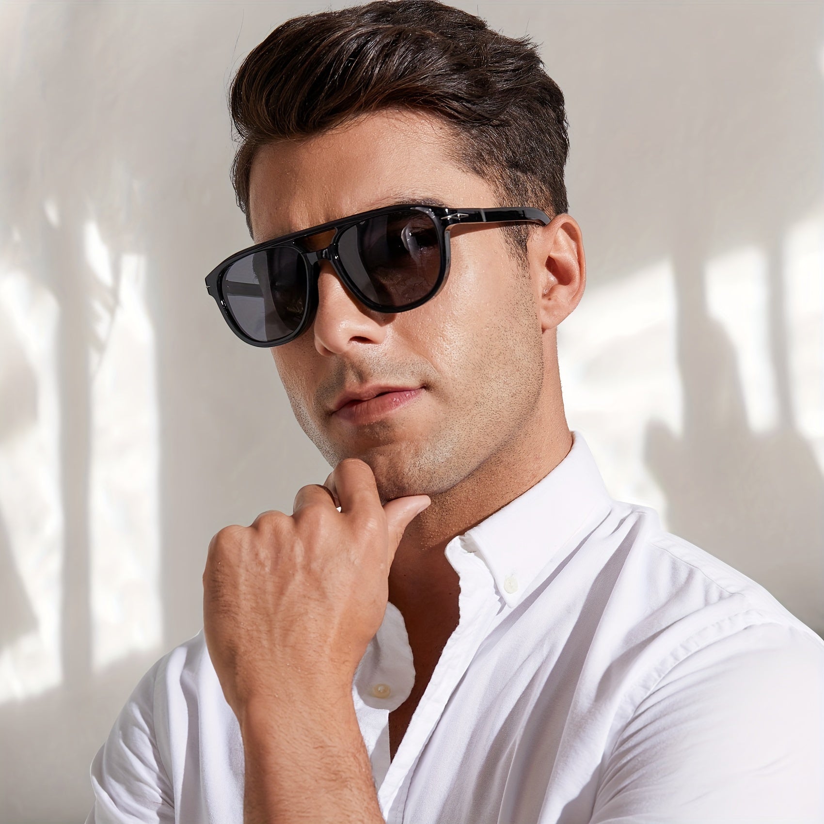 OUWEN Aviator Sunglasses Vintage Shades Tortoise Frame Brown Lenses