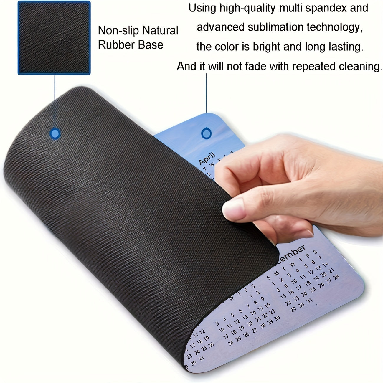 Calendar Sky Ocean Mousepad Non Slip Rubber Base Mouse Pad