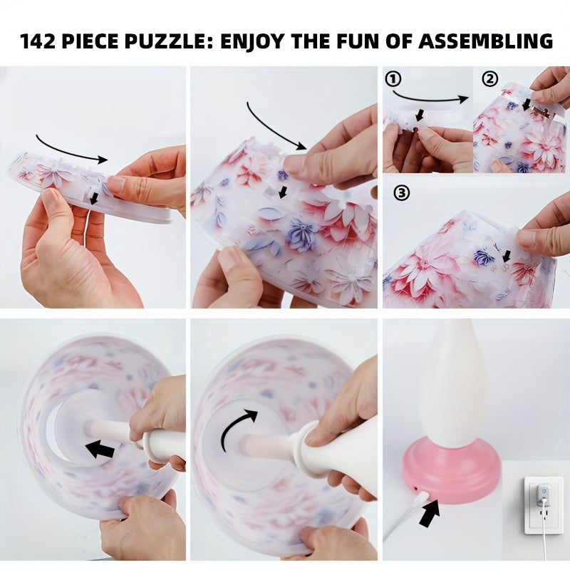 124pcs 3D Puzzle Building Blocks Home Decor Bedroom Hotel Wedding Living