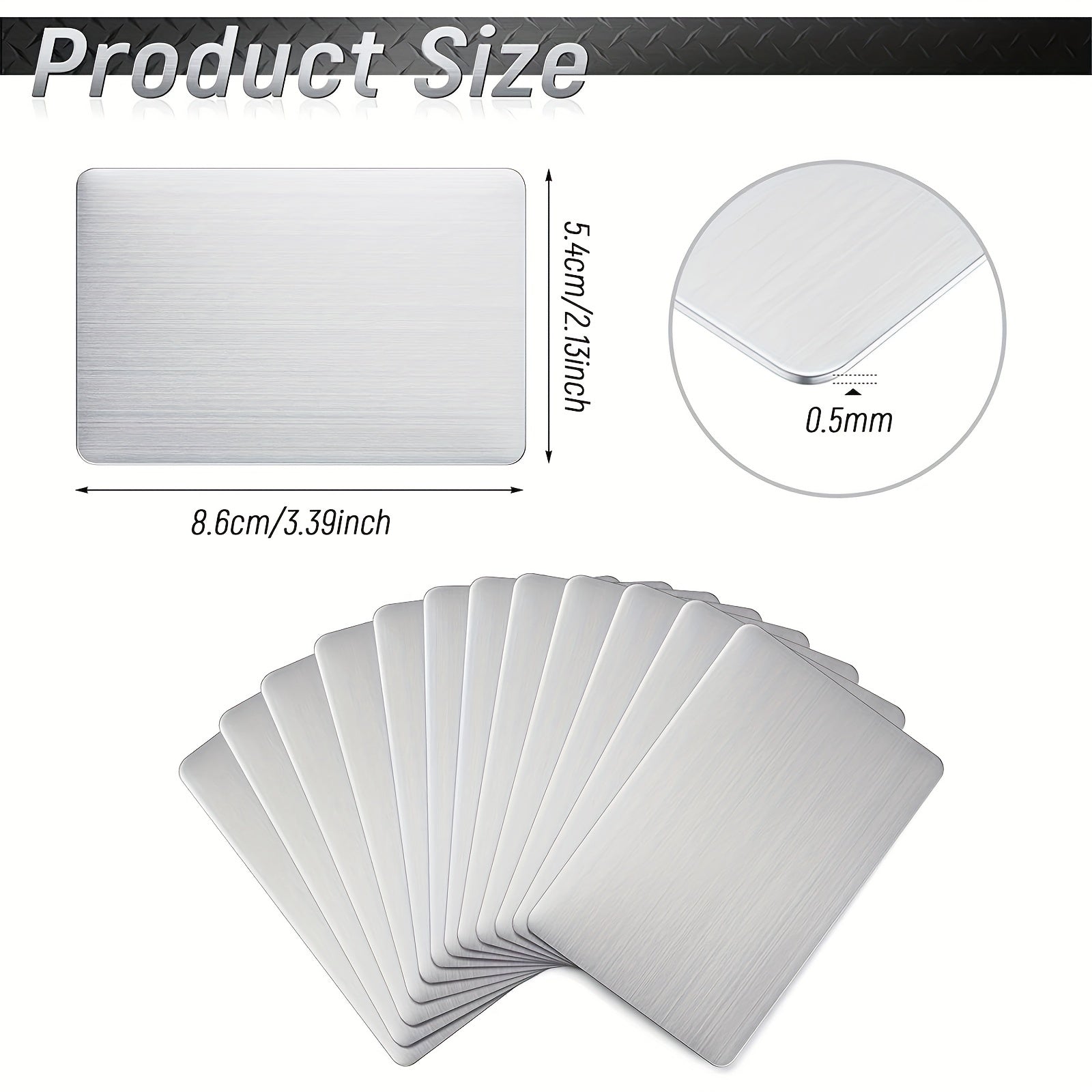 304 Stainless Steel Metal Business Cards Laser Engraving Stainless Cards 0.5mm