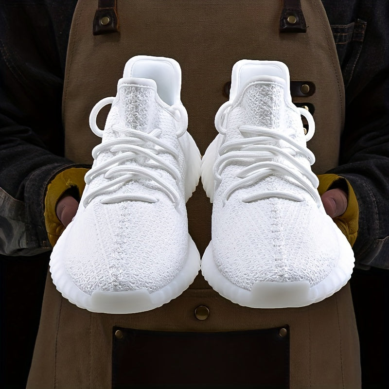 Men's Breathable Lace Up Knitted Sneakers Casual Outdoor Walking Shoes