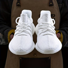 Men's Breathable Lace Up Knitted Sneakers Casual Outdoor Walking Shoes