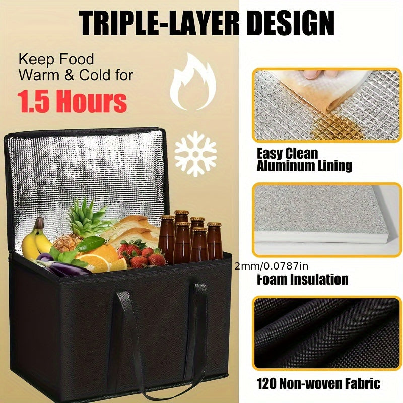 1pc Portable Insulated Grocery Bag Large Capacity Insulation Bag