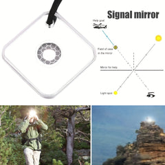 Heliograph Signal Mirror With Whistle Outdoor Emergency Survival Tool