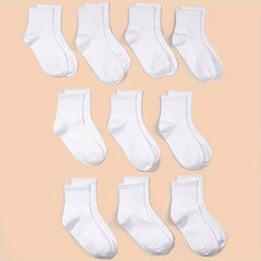 12 Pairs Kids Mid Tube Socks Unisex Crew Socks for Spring Summer