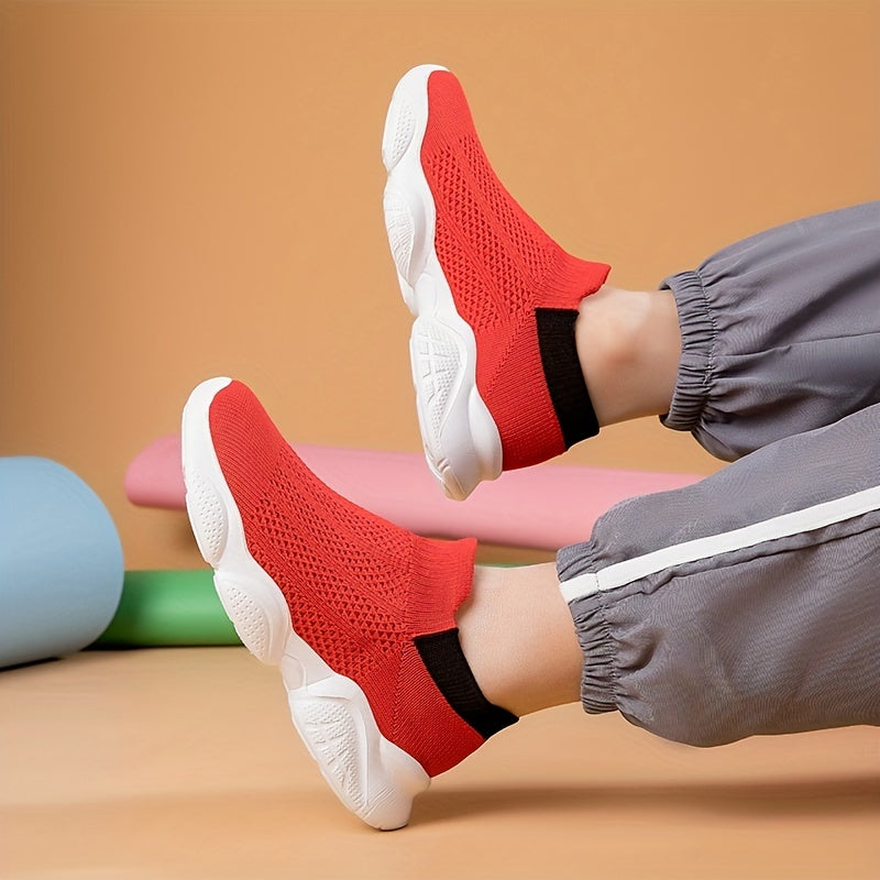 Boys Breathable Knit Sneakers Casual Running Shoes