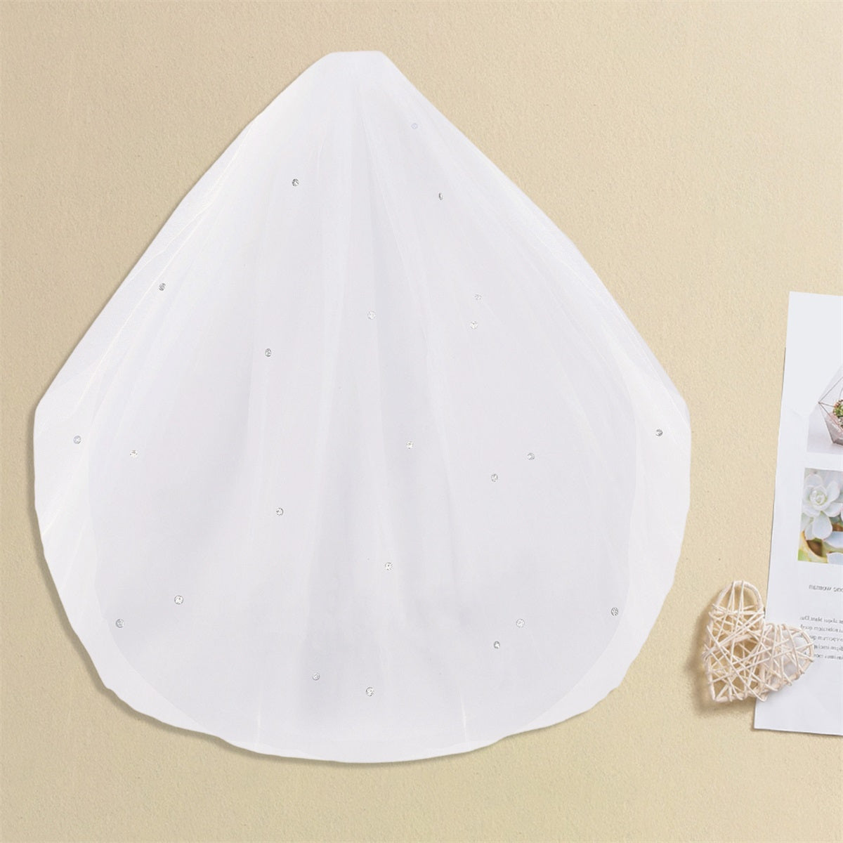 Bridal Veil with Rhinestone Embellishments Tulle Wedding Veil