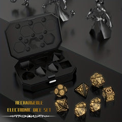 7 Pc Rechargeable LED Dice Set - Add Warm Breathing Light To Your Board Games