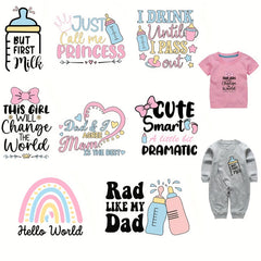 4pcs Bottle Iron Stickers Patch Heat Transfer Printing Stickers Diy T shirt
