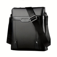 Men's Business PU Leather Crossbody Bag Large Capacity Messenger Bag