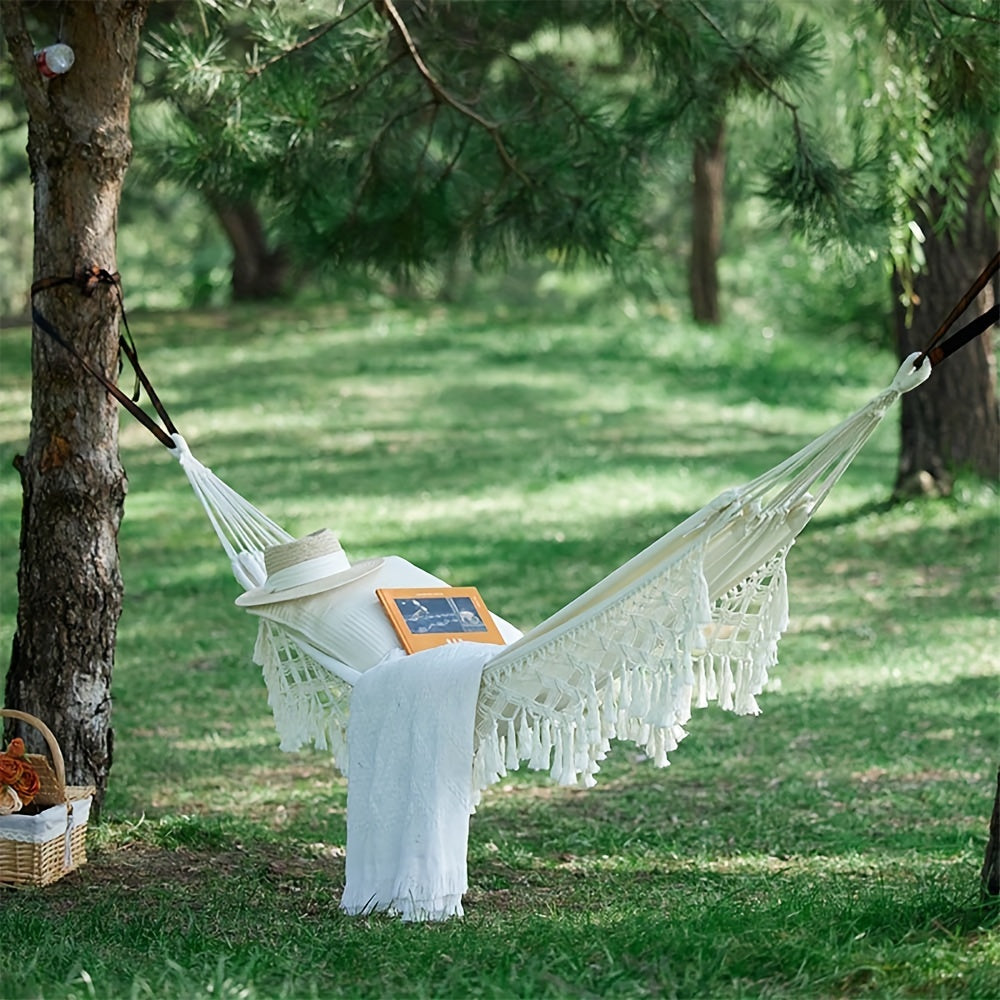 Double Tassel Hammock Portable for Outdoor Camping