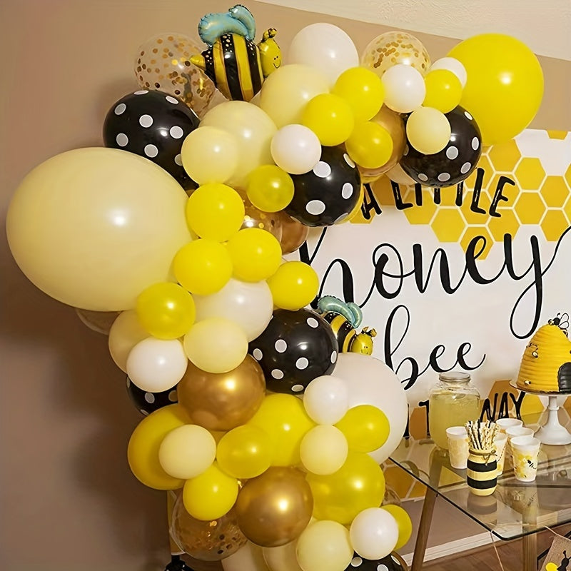 113pcs Little Bee Balloon Chain Set Gender Reveal Birthday Party Decoration