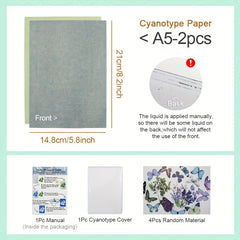 Cyanotype Material Package Set with Sun Paper Tools 14x21 cm