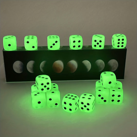 12pcs Luminous Dice 16mm Circular Dot Perfect for Nightclubs Bars KTVs